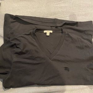 Black Burberry Brit  V neck T-shirt size large